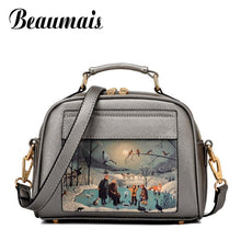 Beaumais Pu Leather Women Leather Handbag Famous Brand Women Messenger Bags Women Shoulder Bag Pouch Printing Female Bag