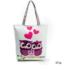 Miyahouse Cute Owl Printed Women's Casual Tote Large Capacity Canvas Female Shopping Bag Ladies Shoulder Handbag Beach Bag