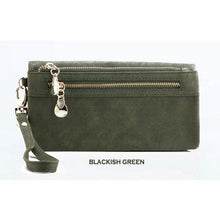 Fashion Women Wallets Dull Polish Leather Wallet Double Zipper Day Clutch Purse Wristlet Portefeuille Handbags Carteira Feminina