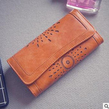 Hollow Out Women Wallets Black Cover Coin Purse Women's Wallet PU Leather Brand Woman Purse Promotion Card Holder