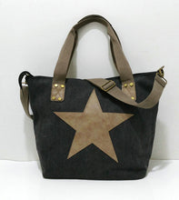 Rdywbu BIG STAR STUDDED GLITTER CANVAS HANDBAG - Multifunctional Sequined Travel Tote Shoulder Bag Diamonds Vintage Bolsos