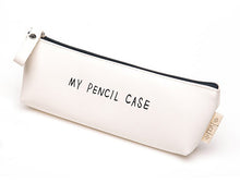 Kawaii Cartoon Triangle My Pencil Case Classical Black and White Color Waterproof Pu Leather School Stationery Pen Bag
