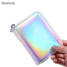 Bentoy Brand Leather Women's Wallet Hologram Money Purse Short Clutch Bank Card Holders Fashion Carteira Feminina Zip Coin Purse