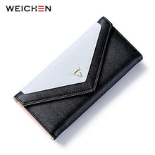 WEICHEN  New Geometric Envelope Clutch Wallet For Women, PU Leather Hasp Fashion Design Wallet For Phone Money Bags Coin Purse