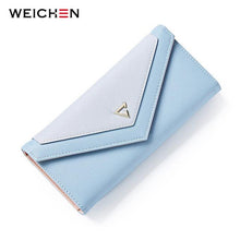 WEICHEN  New Geometric Envelope Clutch Wallet For Women, PU Leather Hasp Fashion Design Wallet For Phone Money Bags Coin Purse