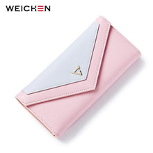 WEICHEN  New Geometric Envelope Clutch Wallet For Women, PU Leather Hasp Fashion Design Wallet For Phone Money Bags Coin Purse