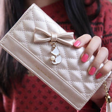 Ladies Leather Wallet Bow Women Wallets And Purses Female Large Zipper Long Vintage High Quality Leather Credit Card Lady