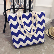 Summer Women Canvas bohemian style striped Shoulder Beach Bag Female Casual Tote Shopping Big Bag floral Messenger Bags