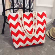 Summer Women Canvas bohemian style striped Shoulder Beach Bag Female Casual Tote Shopping Big Bag floral Messenger Bags