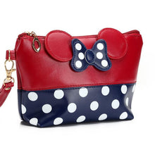 Loodial Portable Women Wallet Fashion Leather Purse Travel Kit Bow Pouch PU Cosmetic Makeup Organizer Bag with Zipper for Girls
