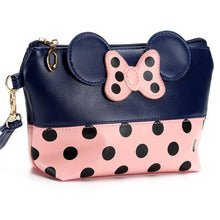 Loodial Portable Women Wallet Fashion Leather Purse Travel Kit Bow Pouch PU Cosmetic Makeup Organizer Bag with Zipper for Girls