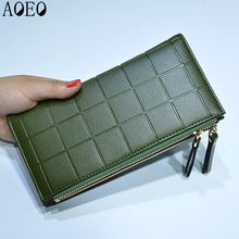 Women Leather Purse Plaid Wallets Long Ladies Colorful Walet Red Clutch 10 Card Holder Coin Bag Female Double Zipper Wallet Girl