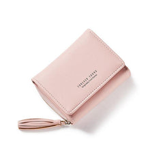 WEICHEN Tassel Pendant Design Small Clutch Wallets For Women, Coin Purses Card Holders Invoice Pocket PU Leather Female Lady Bag