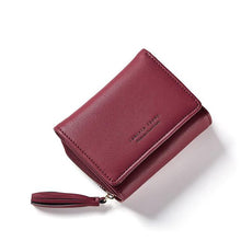 WEICHEN Tassel Pendant Design Small Clutch Wallets For Women, Coin Purses Card Holders Invoice Pocket PU Leather Female Lady Bag
