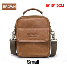 CONTACT'S Genuine Leather Shoulder Bags Fashion Men Messenger Bag Small ipad Male Tote Vintage New Crossbody Bags Men's Handbags