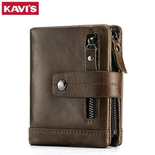 KAVIS Genuine Leather Wallet Men PORTFOLIO MAN Male Small Portomonee Vallet With Coin Purse Pockets Slim Rfid Fashion Mini Walet