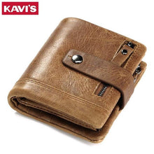 KAVIS Genuine Leather Wallet Men PORTFOLIO MAN Male Small Portomonee Vallet With Coin Purse Pockets Slim Rfid Fashion Mini Walet