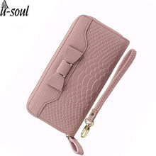 Women Wallet Lady Long Wallets Purse Female Candy Color Bow PU Leather Carteira Feminina for Coin Card Clutch Bag