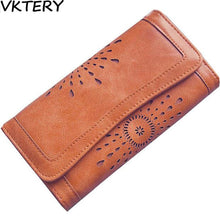 Hollow Out Women Wallets Black Cover Coin Purse Women's Wallet PU Leather Brand Woman Purse Promotion Card Holder