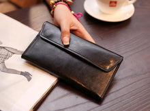 Women Wallets Leather Long Purses Slim Envelope Phone Magnetic Buckle  Female Leather Card Holder Coin Money Bag Cash Girl