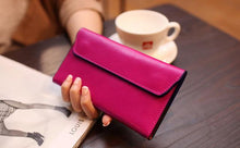 Women Wallets Leather Long Purses Slim Envelope Phone Magnetic Buckle  Female Leather Card Holder Coin Money Bag Cash Girl