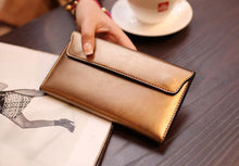 Women Wallets Leather Long Purses Slim Envelope Phone Magnetic Buckle  Female Leather Card Holder Coin Money Bag Cash Girl