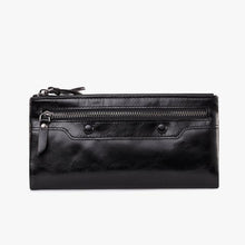 Jamarna Wallet for Women Genuine Leather Purse Long Wristlet Clutch Red Wallet Coin Female Purse Phone Holder Double Zipper