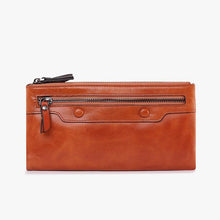 Jamarna Wallet for Women Genuine Leather Purse Long Wristlet Clutch Red Wallet Coin Female Purse Phone Holder Double Zipper