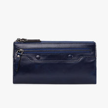 Jamarna Wallet for Women Genuine Leather Purse Long Wristlet Clutch Red Wallet Coin Female Purse Phone Holder Double Zipper