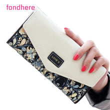 fondhere Wallet Female PU Leather  Wallet Leisure Purse Colorful Style 3Fold Flowers Printing Women Wallets Long Coin Purse