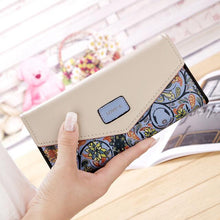 fondhere Wallet Female PU Leather  Wallet Leisure Purse Colorful Style 3Fold Flowers Printing Women Wallets Long Coin Purse