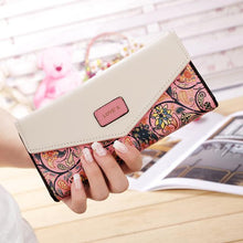fondhere Wallet Female PU Leather  Wallet Leisure Purse Colorful Style 3Fold Flowers Printing Women Wallets Long Coin Purse