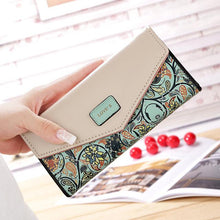 fondhere Wallet Female PU Leather  Wallet Leisure Purse Colorful Style 3Fold Flowers Printing Women Wallets Long Coin Purse