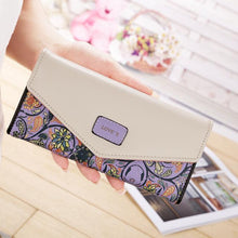 fondhere Wallet Female PU Leather  Wallet Leisure Purse Colorful Style 3Fold Flowers Printing Women Wallets Long Coin Purse