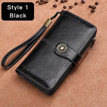 Hot Sale Women Clutch New Wallet Split Leather Wallet Female Long Wallet Women Zipper Purse Strap Coin Purse For iPhone 7