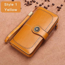 Hot Sale Women Clutch New Wallet Split Leather Wallet Female Long Wallet Women Zipper Purse Strap Coin Purse For iPhone 7