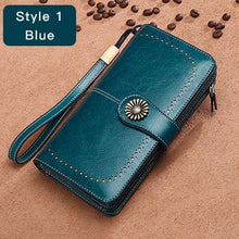 Hot Sale Women Clutch New Wallet Split Leather Wallet Female Long Wallet Women Zipper Purse Strap Coin Purse For iPhone 7