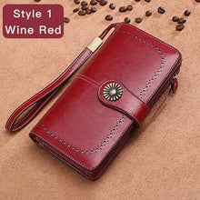 Hot Sale Women Clutch New Wallet Split Leather Wallet Female Long Wallet Women Zipper Purse Strap Coin Purse For iPhone 7