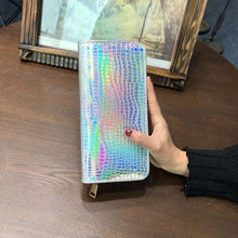 AOEO Hologram Wallet Female Clutch Long Holographic Ladies Bag Girl With Zipper Coin Purse Card Id Holders Women Wallets Handy