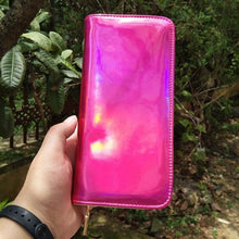 AOEO Hologram Wallet Female Clutch Long Holographic Ladies Bag Girl With Zipper Coin Purse Card Id Holders Women Wallets Handy
