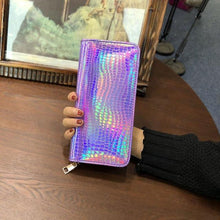 AOEO Hologram Wallet Female Clutch Long Holographic Ladies Bag Girl With Zipper Coin Purse Card Id Holders Women Wallets Handy