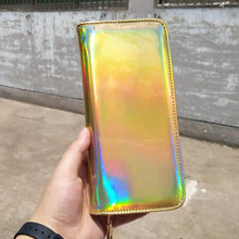 AOEO Hologram Wallet Female Clutch Long Holographic Ladies Bag Girl With Zipper Coin Purse Card Id Holders Women Wallets Handy