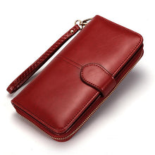 Women Wallet Leather Card Coin Holder Money Clip Long Clutch Phone Wristlet Trifold Zipper Cash Photo Famous Brand Female Purse