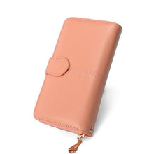 Women Wallet Leather Card Coin Holder Money Clip Long Clutch Phone Wristlet Trifold Zipper Cash Photo Famous Brand Female Purse