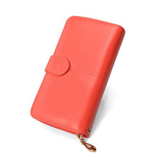 Women Wallet Leather Card Coin Holder Money Clip Long Clutch Phone Wristlet Trifold Zipper Cash Photo Famous Brand Female Purse