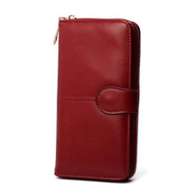 Women Wallet Leather Card Coin Holder Money Clip Long Clutch Phone Wristlet Trifold Zipper Cash Photo Famous Brand Female Purse