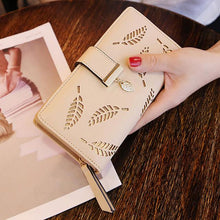 Samplaner Brand Leaves Hollow Women Wallet Soft PU Leather Women's Clutch Wallet Female Designer Ladies Wallets Coin Card Purse