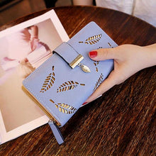 Samplaner Brand Leaves Hollow Women Wallet Soft PU Leather Women's Clutch Wallet Female Designer Ladies Wallets Coin Card Purse