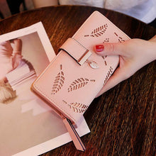 Samplaner Brand Leaves Hollow Women Wallet Soft PU Leather Women's Clutch Wallet Female Designer Ladies Wallets Coin Card Purse