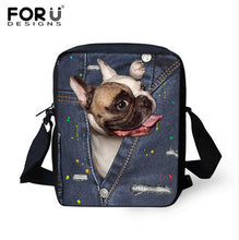 FORUDESIGNS Women Messenger Bags 3D Denim Animal Shoulder Bag Handbags Cute Cat Messenger Bags Children Crossbody Bag for Girls
